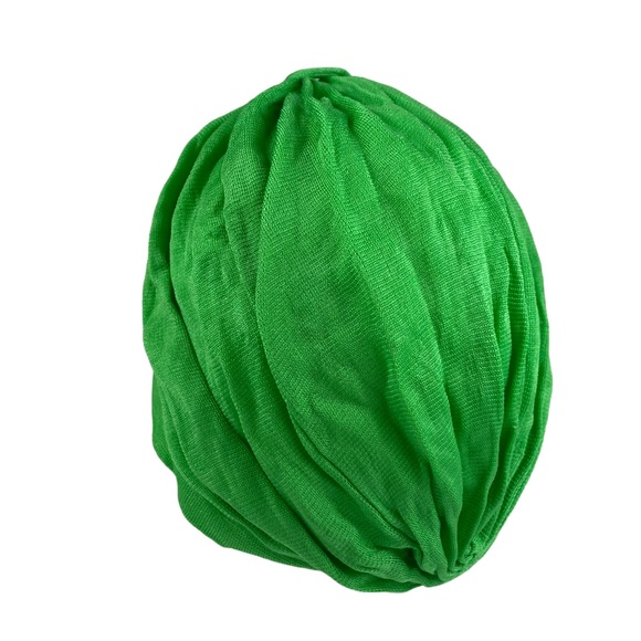 Vintage Turban Hair Wrap Green Union Made USA 1950s OSFA Hat Cap Ladies Woman’s - Picture 5 of 13
